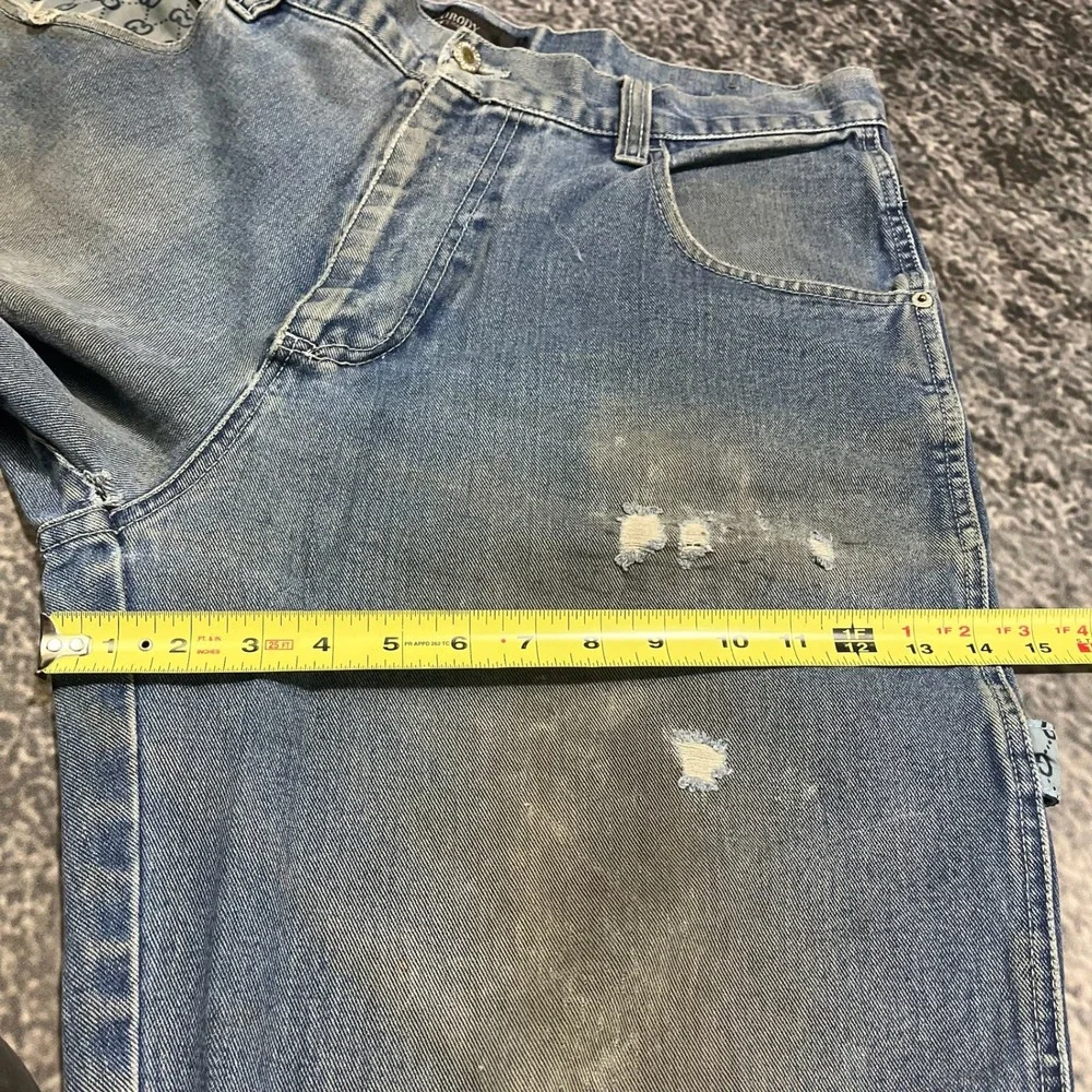 Vintage‎ Godbody Jeans Mens 36x32 Blue Distressed Carpenter Baggy Wide Leg Y2K